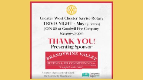 Flyer for the Greater West Chester Sunrise Rotary’s Trivia Night.