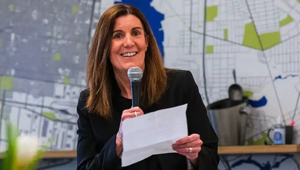 Immaculata University alumna Sue Daugherty, CEO of MANNA, the Metropolitan Area Neighborhood Nutrition Alliance in Philadelphia.