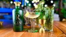 green gin with mixing items