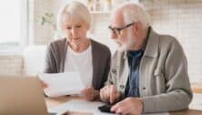An older couple looks over finances.