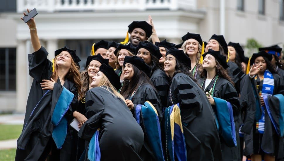 PIC New graduates of Widener University capture a special moment in time at Commencement with a group selfie.