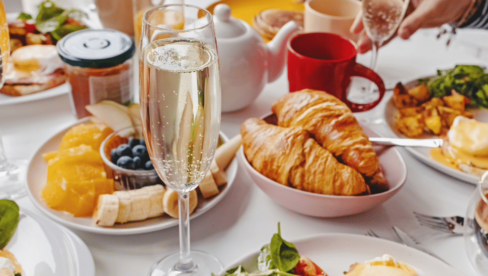brunch spread on table