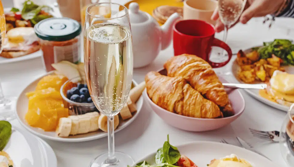 brunch spread on table