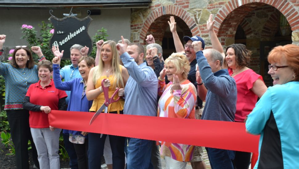 cutting the ribbon
