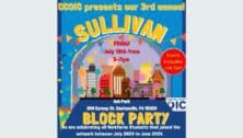 A flyer for the CCOIC's 3rd Annual Sullivan Block Party.