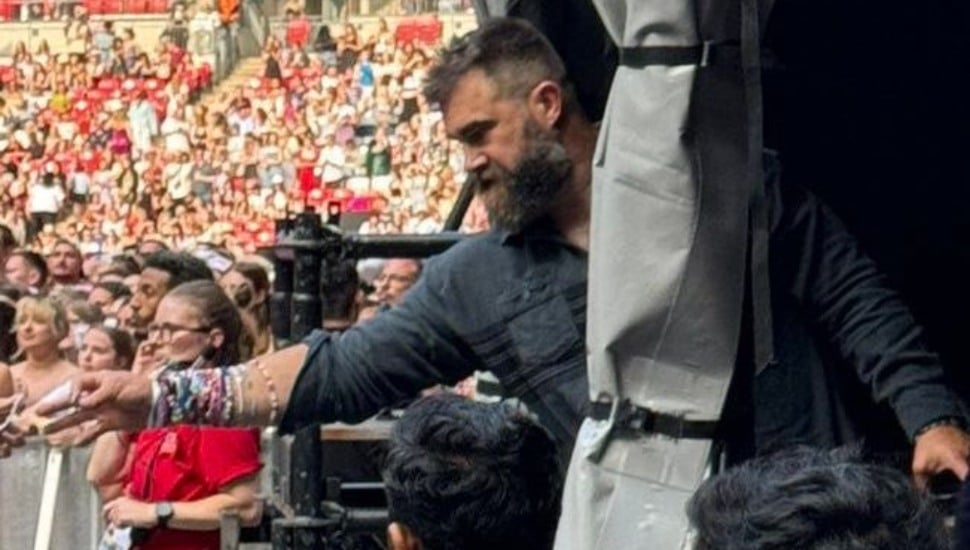 Jason and Kylie Kelce attended their first Eras Tour concert while Travis made an on-stage appearance.