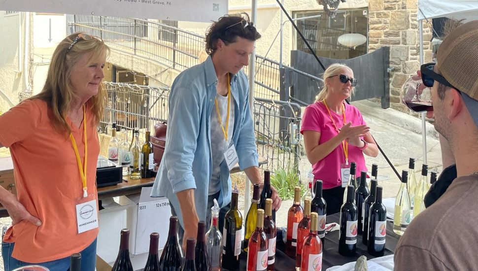people trying wine at Kennett Summerfest