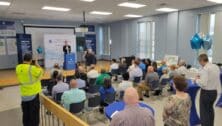 A group of local stakeholders gather as Pennsylvania American Water commemorated two years of owning the York Wastewater Treatment Plant.