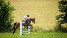 Boyd Martin jumping over a bar on his horse