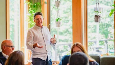 Mike Bontrager, founder of Square Roots Collective in Kennett Square, served as a mentor at a Capital Fellowship 2024 event in New York.