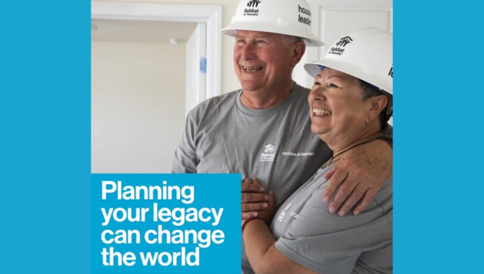 A couple in a home with the text "Planning your legacy matters."