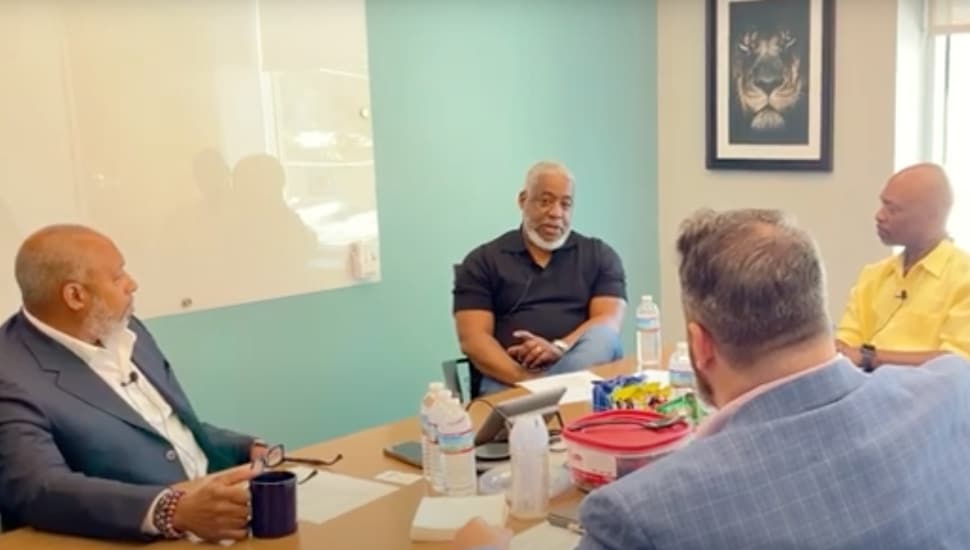 Lawson leading a men's health discussion with YGBW Board Members.