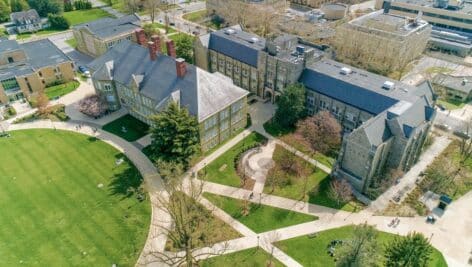 A high-level view of WCU's campus.