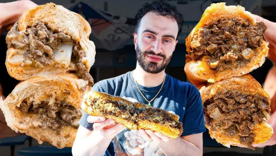 man with Cheesesteaks