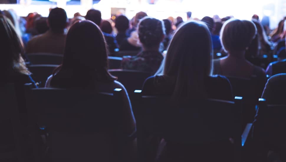 People in the theater waiting for comedy show