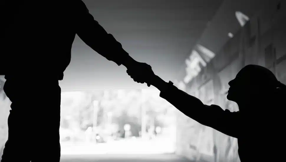 a helping hand being offered