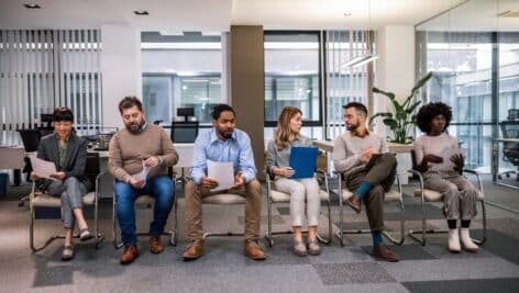 Business people waiting for job interview