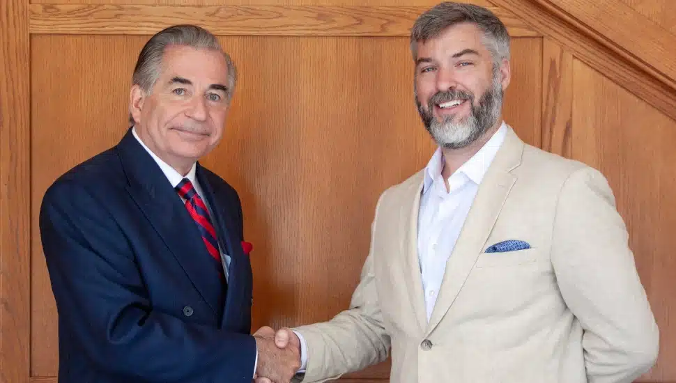 Dr. Timothy V. Blair, Board President of the Kennett Symphony of Chester County (pictured left), and Conor Hepp, President of the Chester County History Center (right).