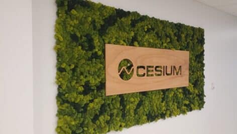 Cesium logo on wall