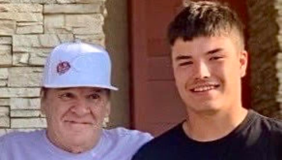 Pete Rose and grandson