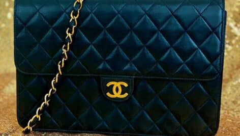 This vintage Chanel handbag, valued at $6,800, is being raffled off at the Home of the Sparrow Power of the Purse fashion show fundraiser.