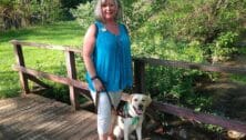 Cindy Lou Altman and her guide dog Crystal