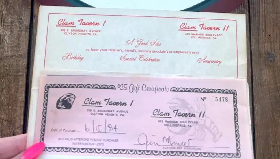 40 Years Later, Sisters Redeem Clifton Heights Clam Tavern Gift Certificate