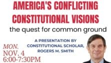 A flyer, with a headshot of Rogers Smith, promoting the following: On Nov. 4, Henrietta Hankin Branch Library will host a thought-provoking discussion with Constitutional Scholar Rogers M. Smith.