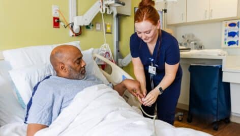 Kelsey Barlow, LPN checks a patient.