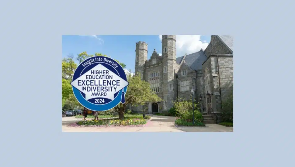 Graphic atop of WCU campus showing that it has, for the fifth consecutive year, received the Higher Education Excellence in Diversity Award from Insight Into Diversity magazine.