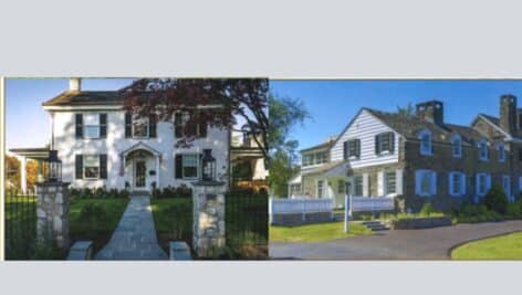 The two award-winning projects Redmond completed geothermal work on — pictured right: The c. 1755 Dower House (100 Goshen Road); pictured left: The c. 1900 house (631 North Matlack Street).