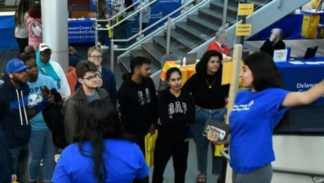 Prospective students touring/learning about the DCCC campus.