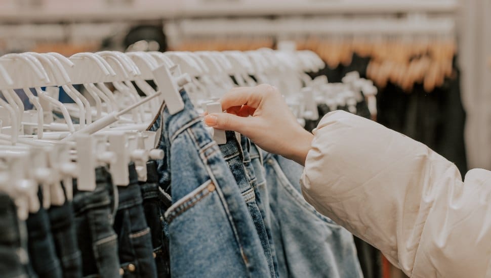 woman doing jeans shopping