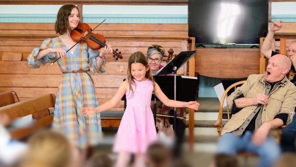 A kid-friendly Listening In! String Quartet event.