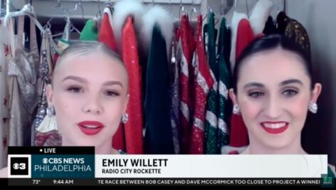 Radio City Rockettes are preparing for a busy holiday season, including one dancer from Bucks County: Emily Willett (L), a Doylestown native.