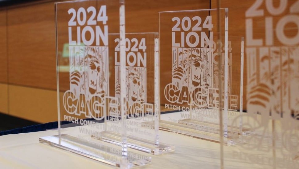 The Lion Awards given out at the Nov. 8 LionCage Pitch Competition at Penn State Great Valley.