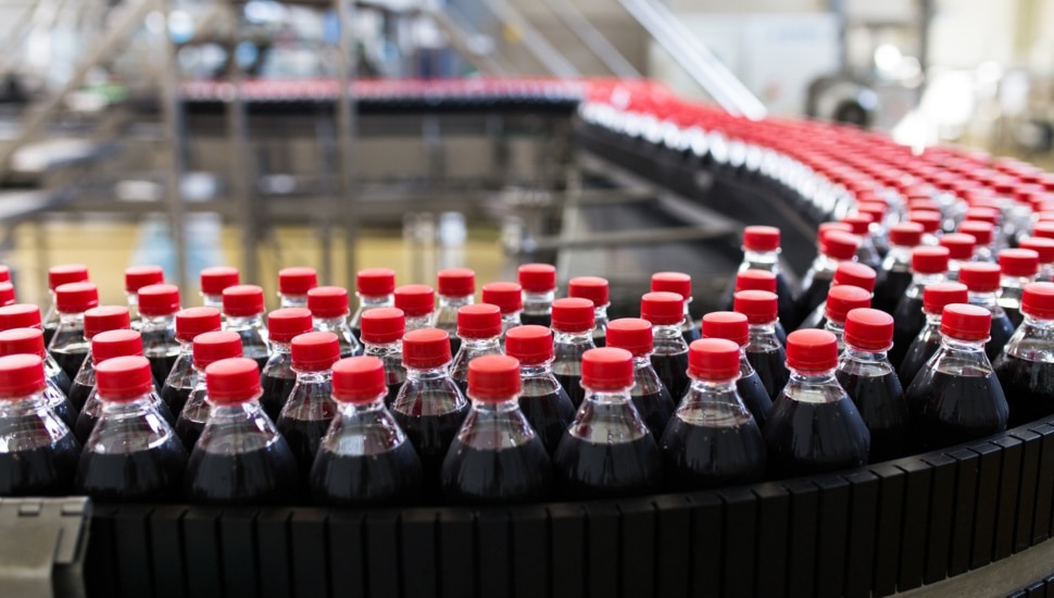 Soda on manufacturing line