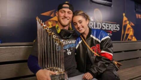 Erin Matson and Ben Casparius with trophy