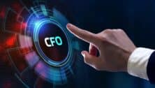 businessman pushing a CFO button