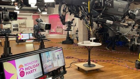 Behind the scenes of filming at QVC.