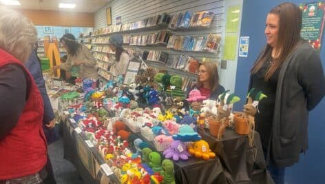 Vendors set up with tables filled with unique handmade gifts at Chester County Library’s annual craft show.