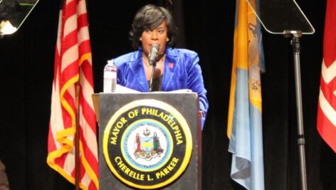 Mayor Cherelle Parker speaking.