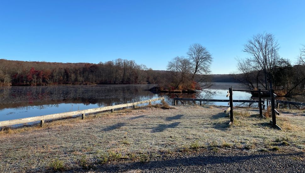 French Creek State Park lake and woods.