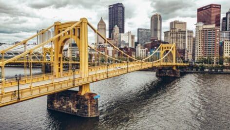 Aerial view of Pittsburgh.