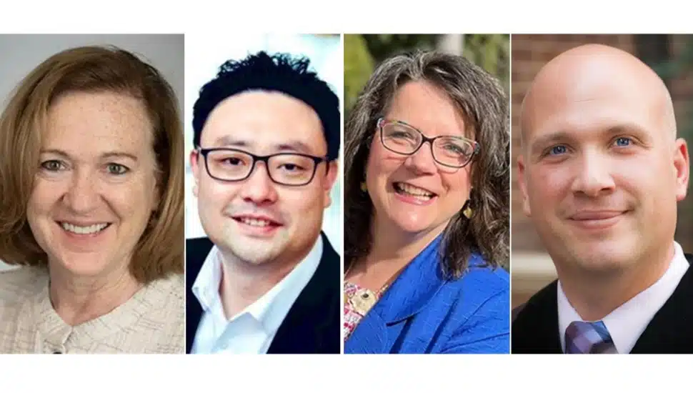 four headshots of university board members