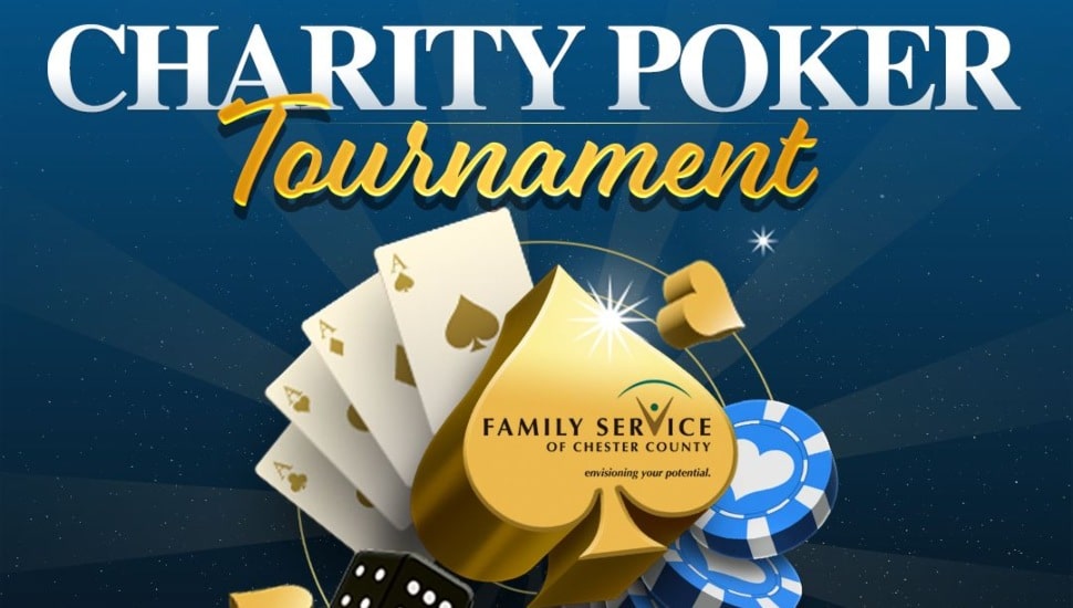 A flyer for the Family Service of Chester County poker tournament fundraiser.