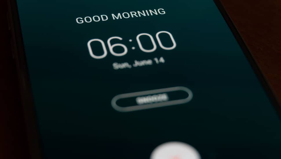 Smartphone alarm clock.