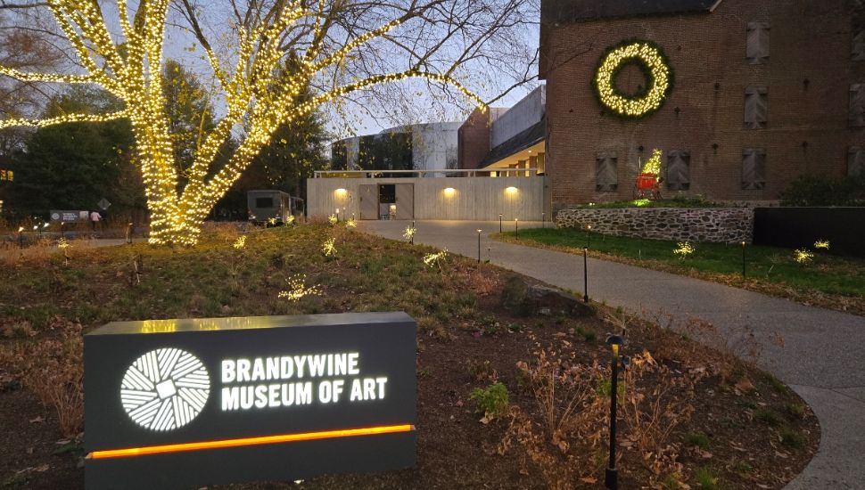 Brandywine Museum of Art outside in the evening.