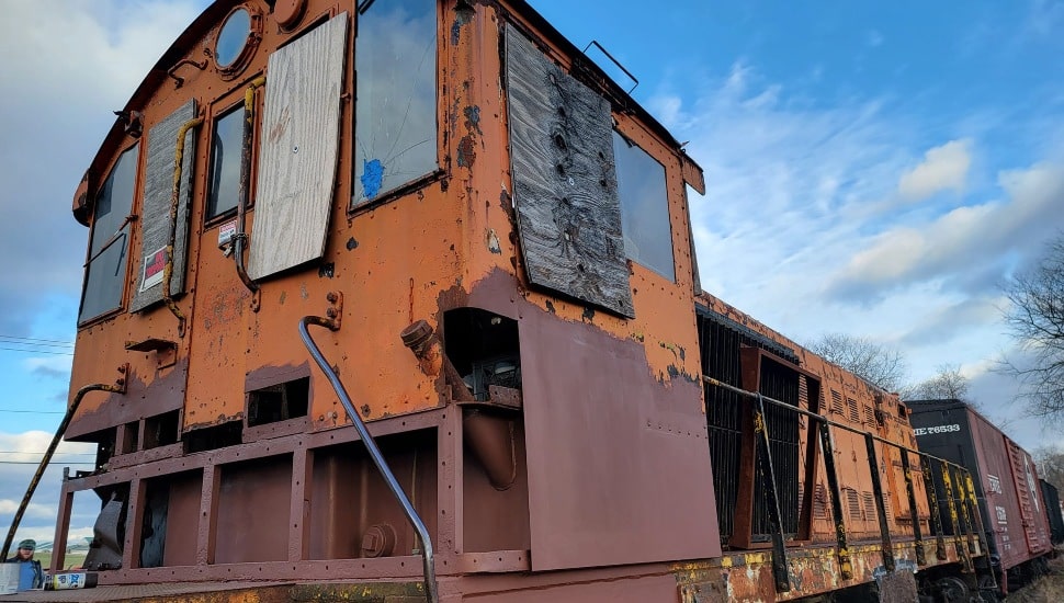 Old and rusty locomotive.