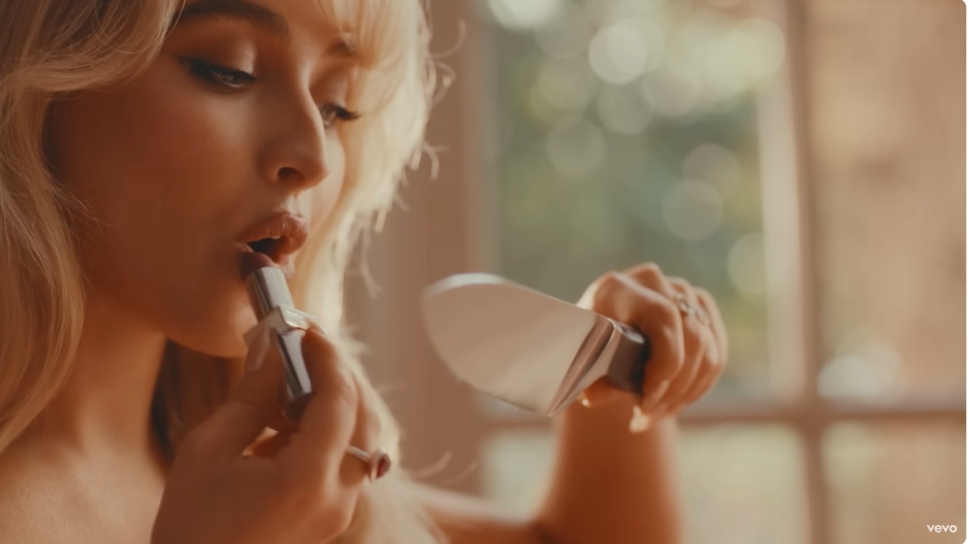 A scene from Sabrina Carpenter's Taste hit video.